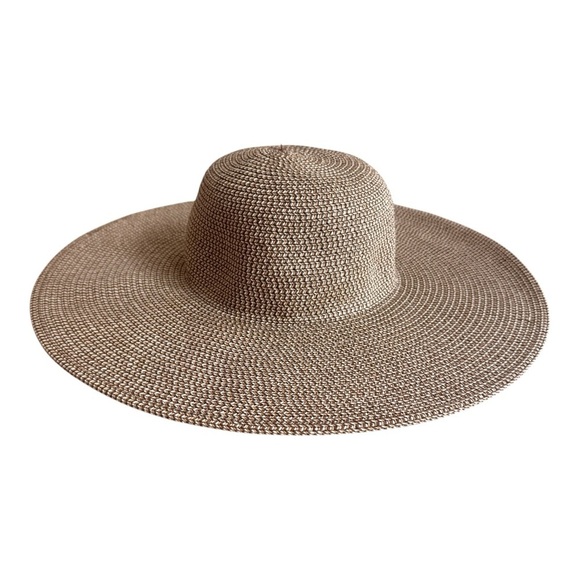 bp Accessories - BP Light Brown Wide Brim Straw Paper Hat Womens One size
